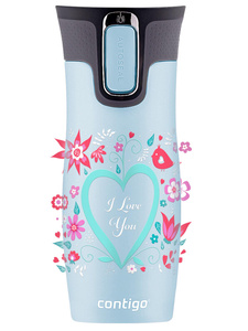 Contigo West Loop 2.0 - Kubek termiczny - 470ml - I love You - Błękitny Mat