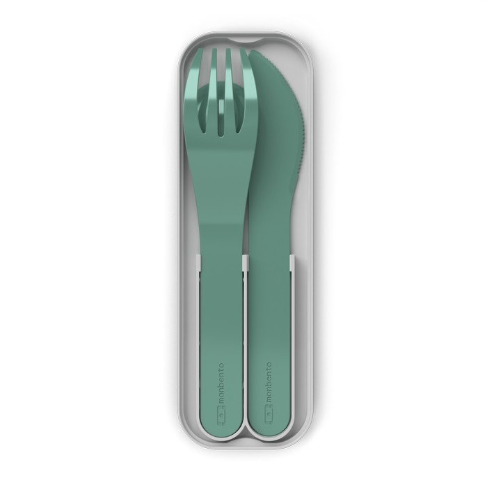 Monbento Sztućce podróżne Pocket Color Green Forest