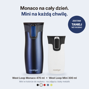 Contigo West Loop Monaco 470 ml + West Loop Mini 300 ml biały metalik - Zestaw kubków termicznych