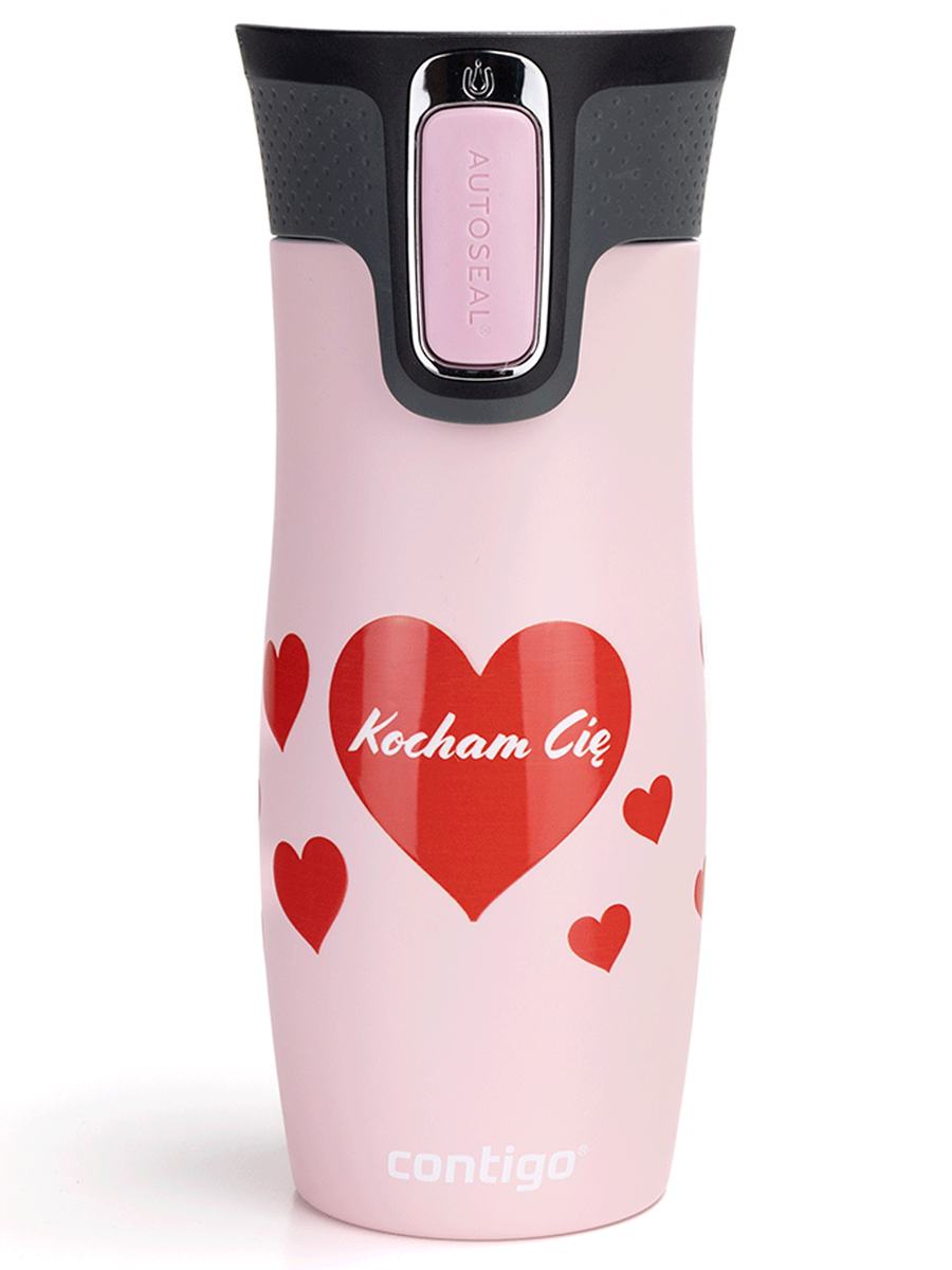 Contigo West Loop - Kubek termiczny - 470ml - różowy Mat Serca