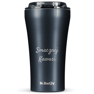 Dr.Bacty Apollo 2.0 - Kubek termiczny na kawę - Smacznej kawusi - 360 ml - Gunmetal