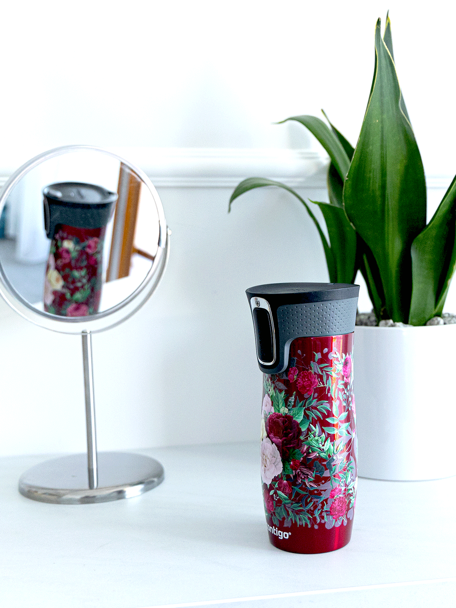 Contigo West Loop 2.0 - Kubek termiczny - 470ml - Kwiaty - Czerwony