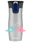 Contigo West Loop 2.0 - Kubek termiczny - 470ml - Ptaszkowe love- Stalowy