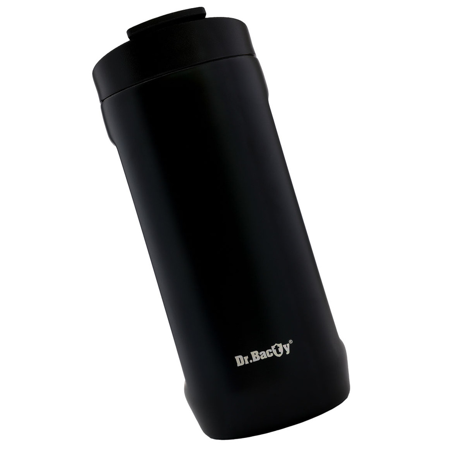 Dr.Bacty Notus - Kubek termiczny na kawę 2w1 - 360 ml - czarny - powystawowy