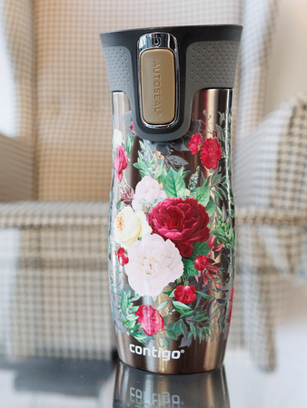 Contigo West Loop 2.0 - Kubek termiczny - 470 ml - Kwiaty - Latte