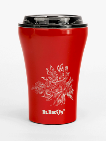 Dr.Bacty Apollo - Kubek do kawy termiczny - 227 ml - Ocean - czerwony
