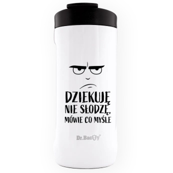 Dr.Bacty Notus - Kubek na napoje - 360 ml - Dziękuje, nie słodzę - biały