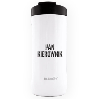 Dr.Bacty Notus - Kubek do samochodu - 360 ml - Dla kierownika - biały