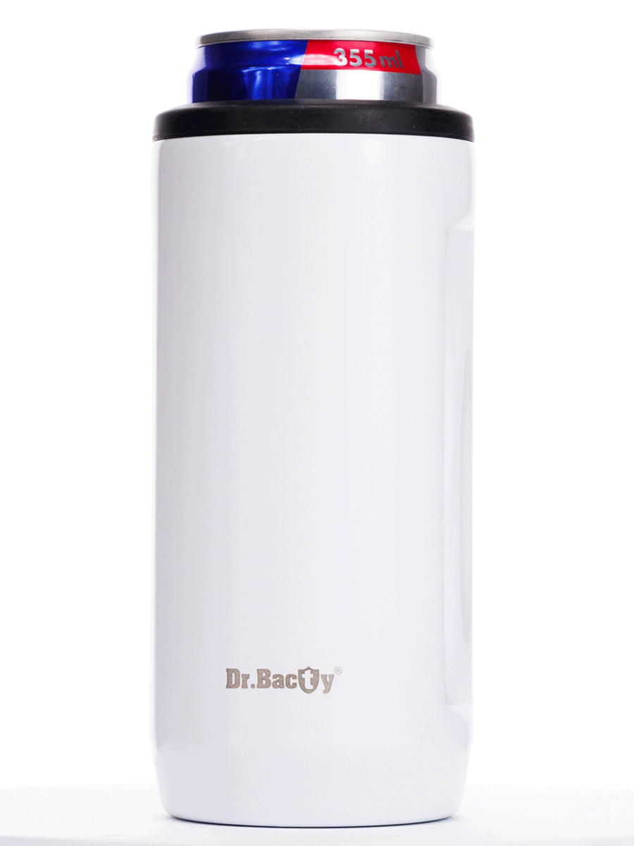 Dr.Bacty Notus - Kubek termiczny na kawę 2w1 - 360 ml - biały
