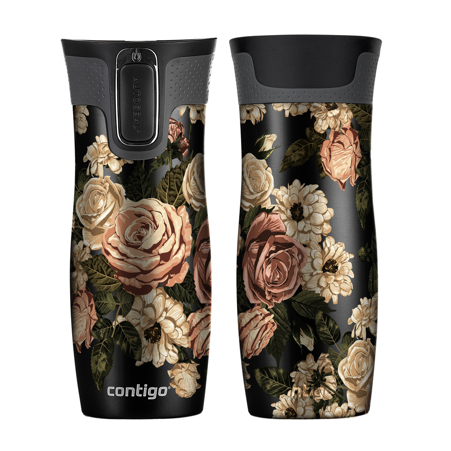 Contigo West Loop 2.0 - Kubek termiczny - 470ml - Glamour Kwiaty - czarny