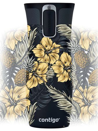 Contigo West Loop 2.0 - Kubek termiczny - 470ml - Kwiaty hibiskusa - czarny