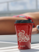 Dr.Bacty Apollo - Kubek termiczny do samochodu - 227 ml - Dla nurka - czerwony