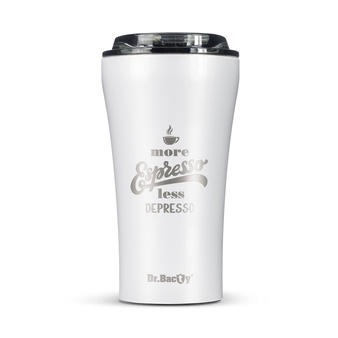 Dr.Bacty Apollo 2.0 - Kubek termiczny na kawę - Espresso depresso - 360 ml - Glossy White
