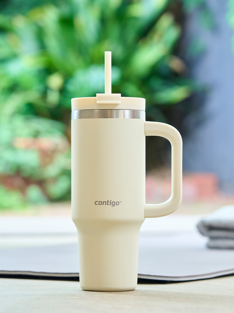 Contigo Streeterville Tumbler Mini - Kubek termiczny ze słomką - 880 ml - Oatmilk