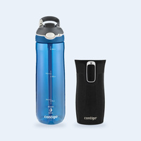 Contigo butelka Ashland 720 ml + kubek termiczny West Loop Mini 300 ml czarny metalik - Zestaw