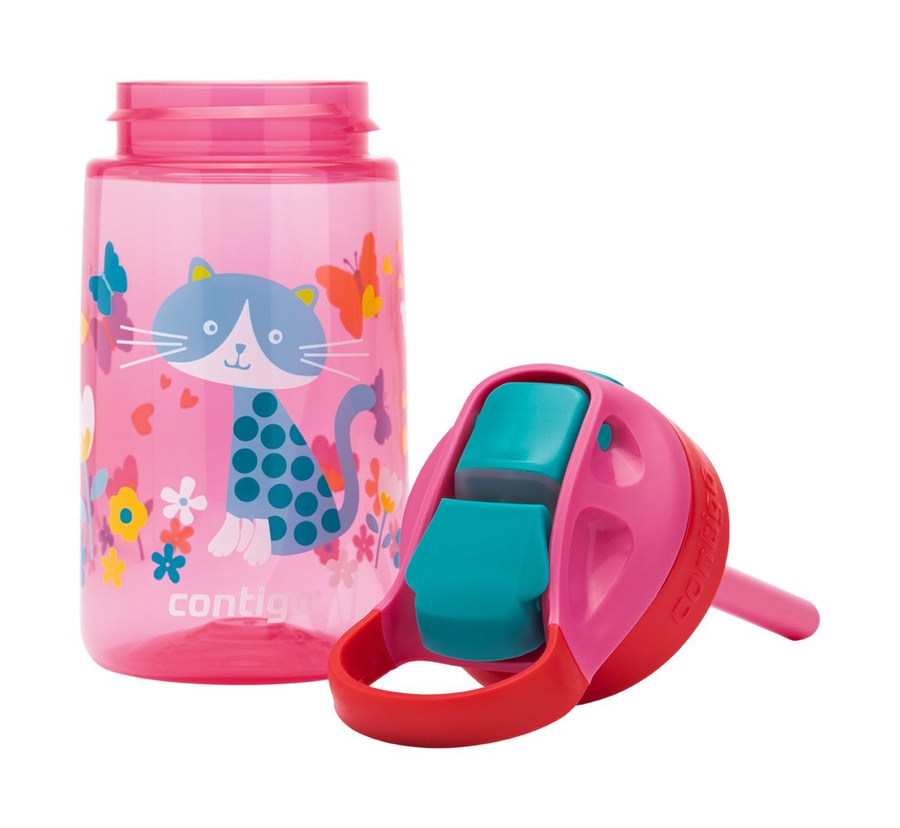 Contigo Gizmo Flip - Bidon dla dzieci - Kubek dla dzieci - 414ml - Cherry Cat