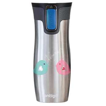 Contigo West Loop 2.0 - Kubek termiczny - 470ml - Ptaszkowe love- Stalowy