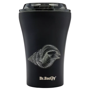 Dr.Bacty Apollo - Kubek termiczny z pokrywką - 227 ml - Snail - czarny