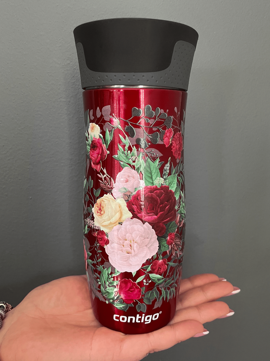 Contigo West Loop 2.0 - Kubek termiczny - 470ml - Kwiaty - Czerwony