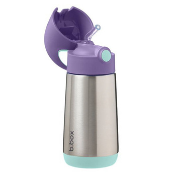 b.box Bidon Termiczny ze Słomką Stalowy 350ml Lilac Pop