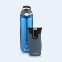 Contigo butelka Ashland 720 ml + kubek termiczny West Loop Mini 300 ml niebieski metalik - Zestaw