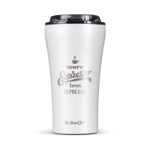 Dr.Bacty Apollo 2.0 - Kubek termiczny na kawę - Espresso depresso - 360 ml - Glossy White
