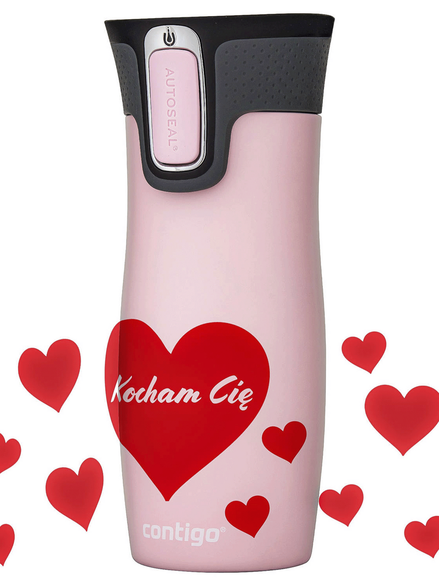 Contigo West Loop - Kubek termiczny - 470ml - różowy Mat Serca