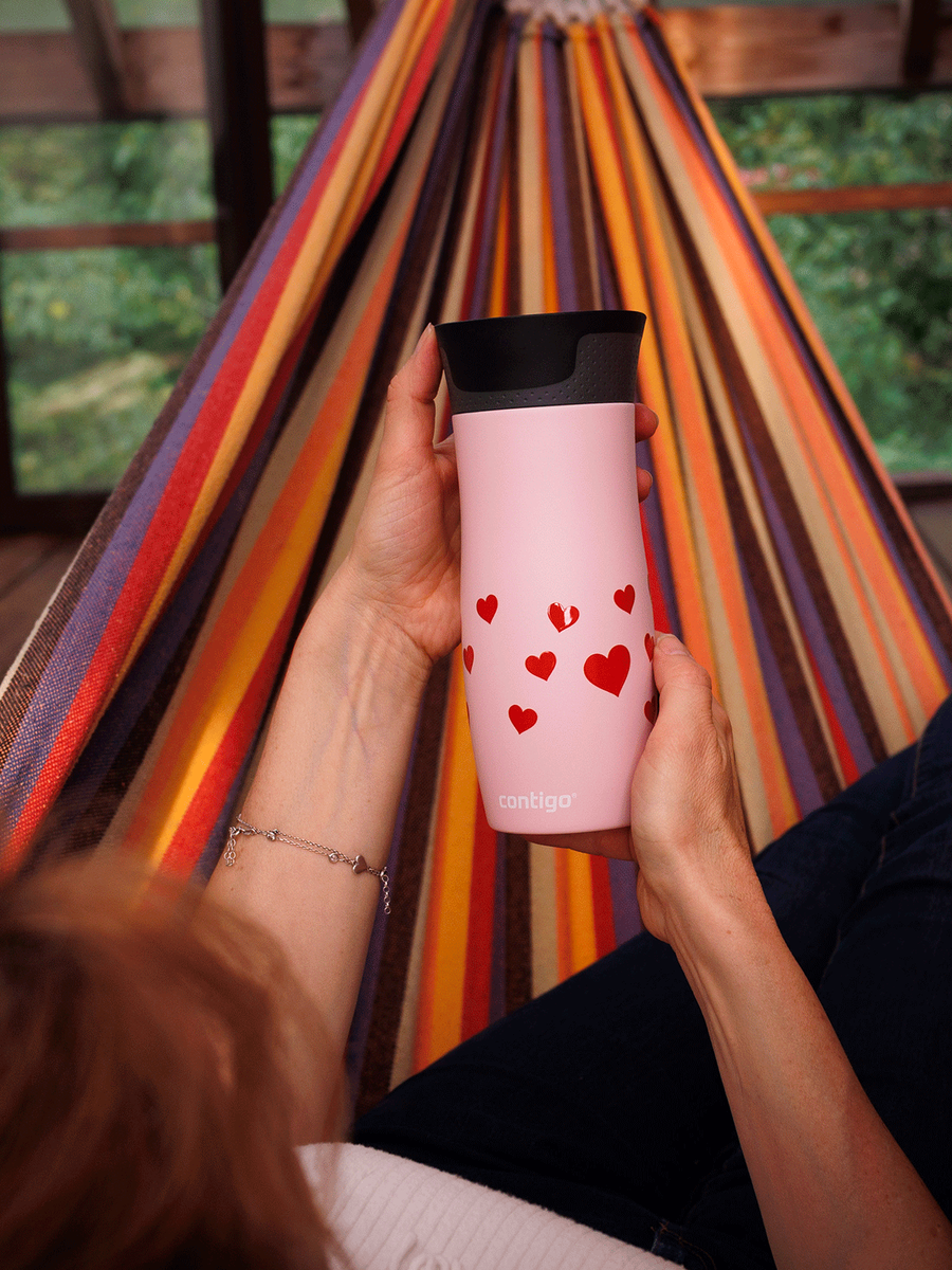 Contigo West Loop - Kubek termiczny - 470ml - różowy Mat Serca