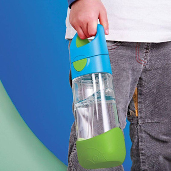 B.Box Butelka tritanowa ze słomką 450ml Blue Slate