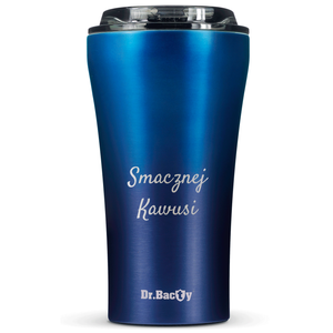 Dr.Bacty Apollo 2.0 - Kubek termiczny na kawę - Smacznej kawusi - 360 ml - Monaco Blue