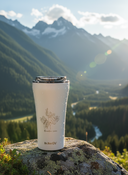 Kubek termiczny na kawę Dr.Bacty Apollo 2.0 360 ml "Skrzyp polny" - Biały