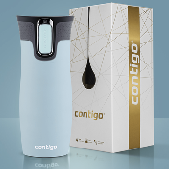Contigo West Loop 2.0 - Kubek termiczny - 470ml - Ptaszkowe love - Błękitny Mat
