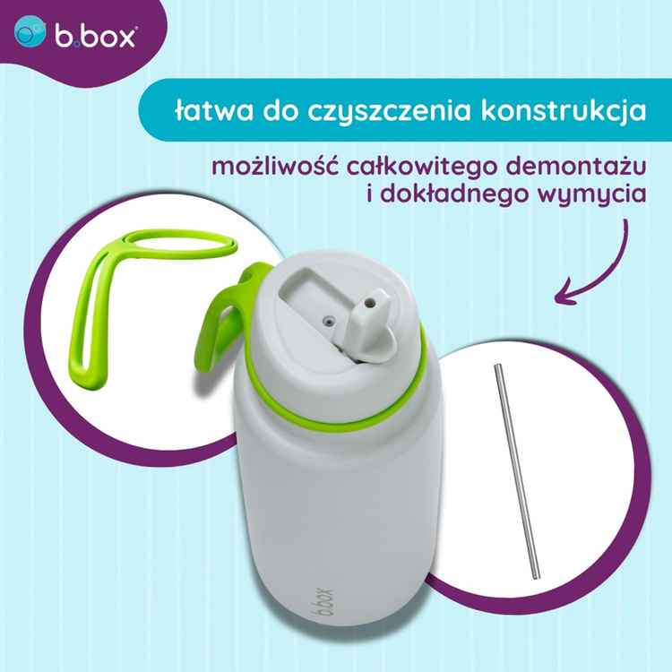 B.Box Butelka termiczna ze składanym ustnikiem – 1l Lime Time