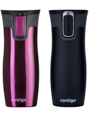 Contigo West Loop 2.0 - Zestaw kubków termicznych - 470ml - Malinowy + Czarny Mat