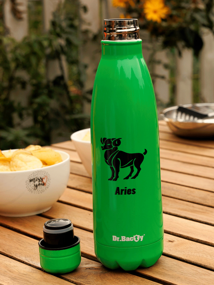 Dr.Bacty Atena - Butelka termiczna stalowa - 500 ml - Baran - Fluo Zielony