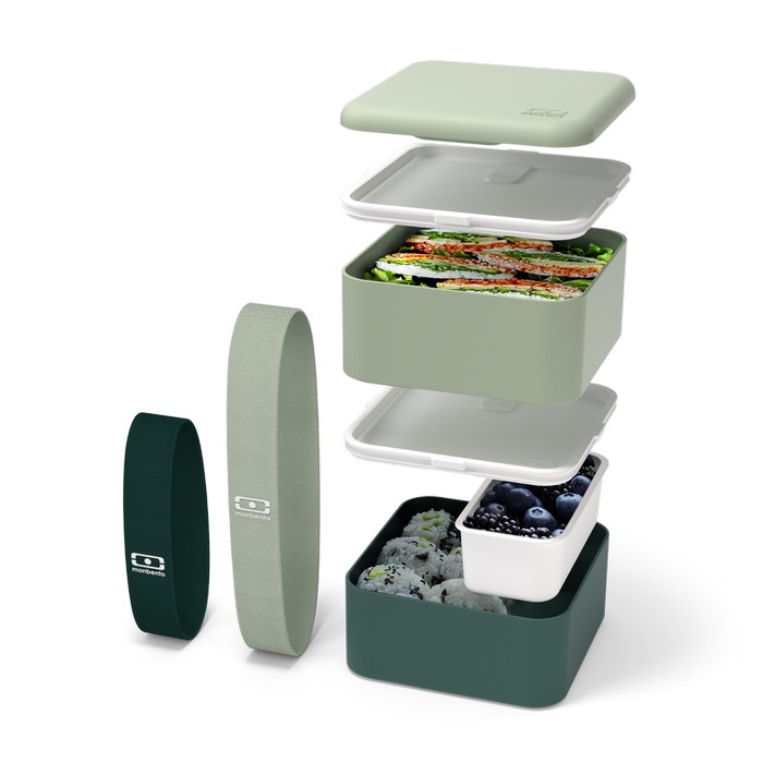 Monbento Lunchbox Bento Square FR Natural Green