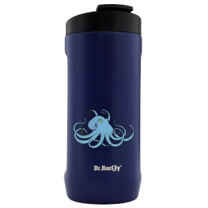 Dr.Bacty Notus - Kubek termiczny - 360 ml - Z ośmiornicą - granatowy