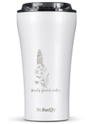 Kubek termiczny na kawę Dr.Bacty Apollo 2.0 360 ml "Dziewanna wielkokwiatowa" – Biały