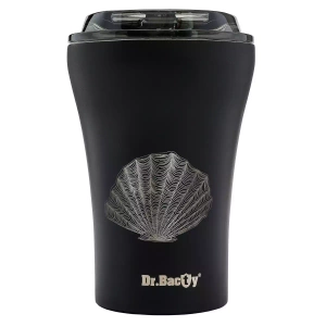 Dr.Bacty Apollo - Kubek na kawę termiczny - 227 ml - Seashell - czarny