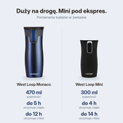 Contigo West Loop Monaco 470 ml + West Loop Mini 300 ml czarny metalik - Zestaw kubków termicznych