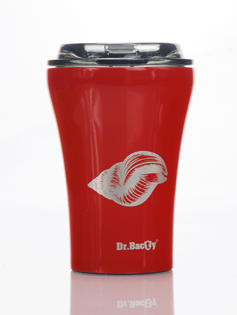 Dr.Bacty Apollo - Kubek termiczny do samochodu - 227 ml - Ślimak - czerwony