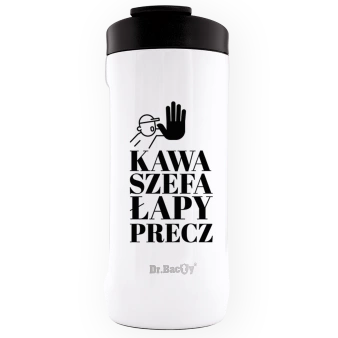 Dr.Bacty Notus - Kubek termiczny - 360 ml - Kubek szefa - biały