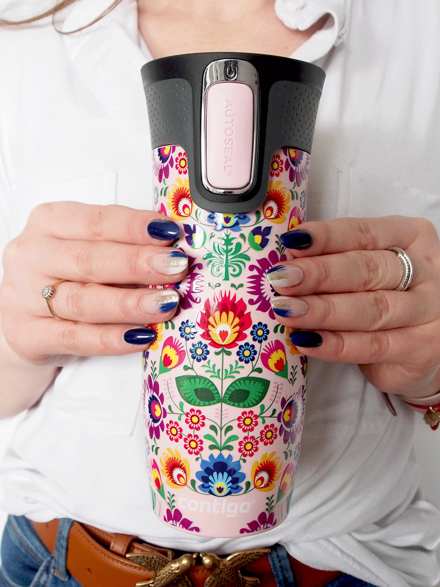 Contigo West Loop 2.0 - Kubek termiczny - 470ml - Folklor - różowy Mat
