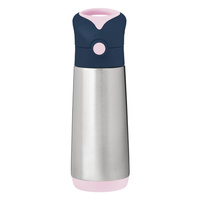 b.box Duży Bidon Termiczny Stalowy ze Słomką 500ml Indigo Rose