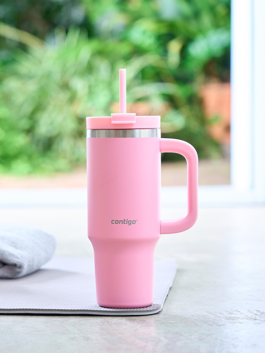 Contigo Streeterville Tumbler Mini - Kubek termiczny ze słomką - 880 ml - Strawberry Cream