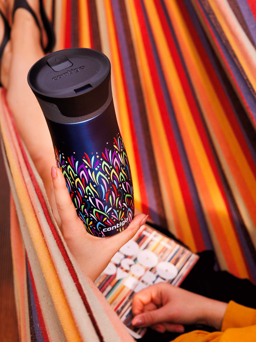 Contigo West Loop 2.0 - Kubek termiczny - 470ml - Floresy - Granat Mat
