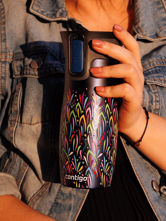 Contigo West Loop 2.0 - Kubek termiczny - 470ml - Floresy - Granat Mat