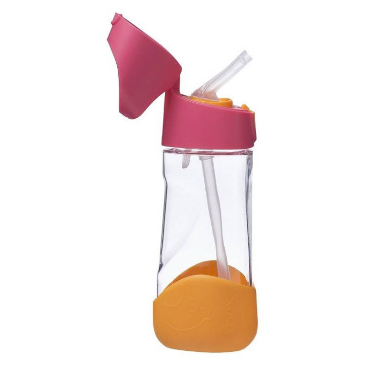 B.Box Butelka tritanowa ze słomką 450ml Strawberry Shake