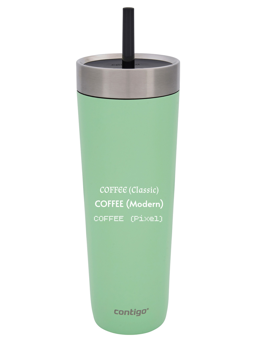 Contigo Luxe Tumbler - Kubek termiczny ze słomką z grawerem - 720ml - Cucumber