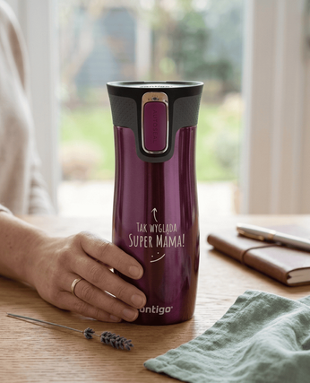 Contigo West Loop 2.0 - Kubek termiczny - 470ml - Tak wygląda super mama - Malinowy